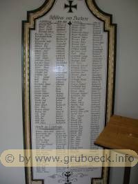 Kriegerdenkmal<br>Buchers, Tafel der Gefallenen in der Kirche
